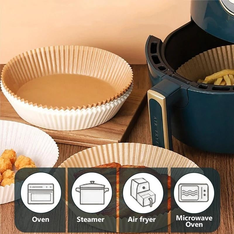 100st Engångspapper Pergamentformar för Air Fryer - Enkel och