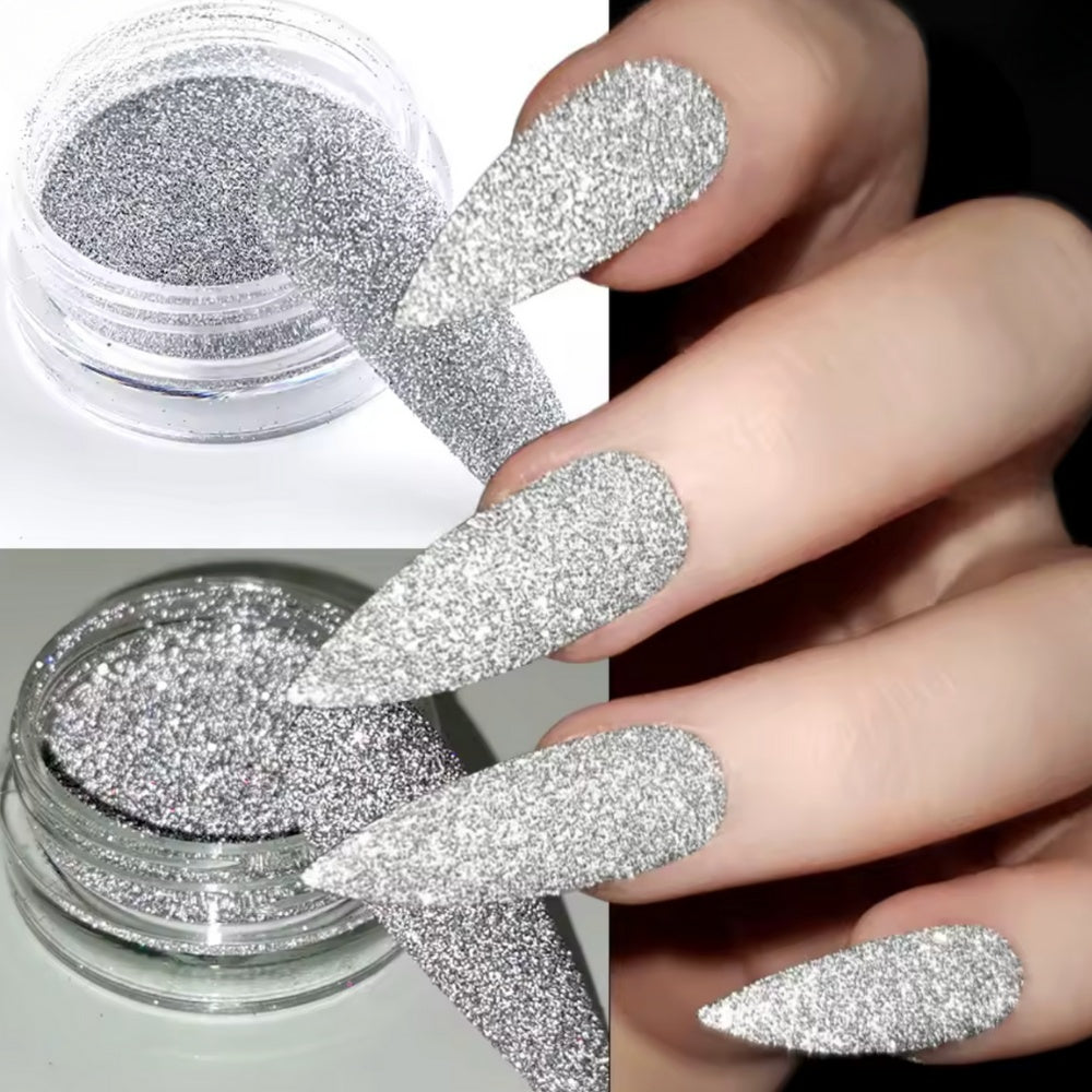 24 Burkar Glitter för Nageldekoration - Perfekt för Kreativa