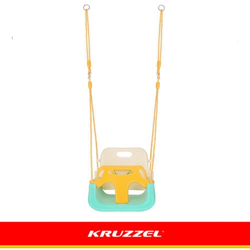 3-i-1 barn gunga med justerbara rep 120-150 cm, 30 kg, turkos/creme