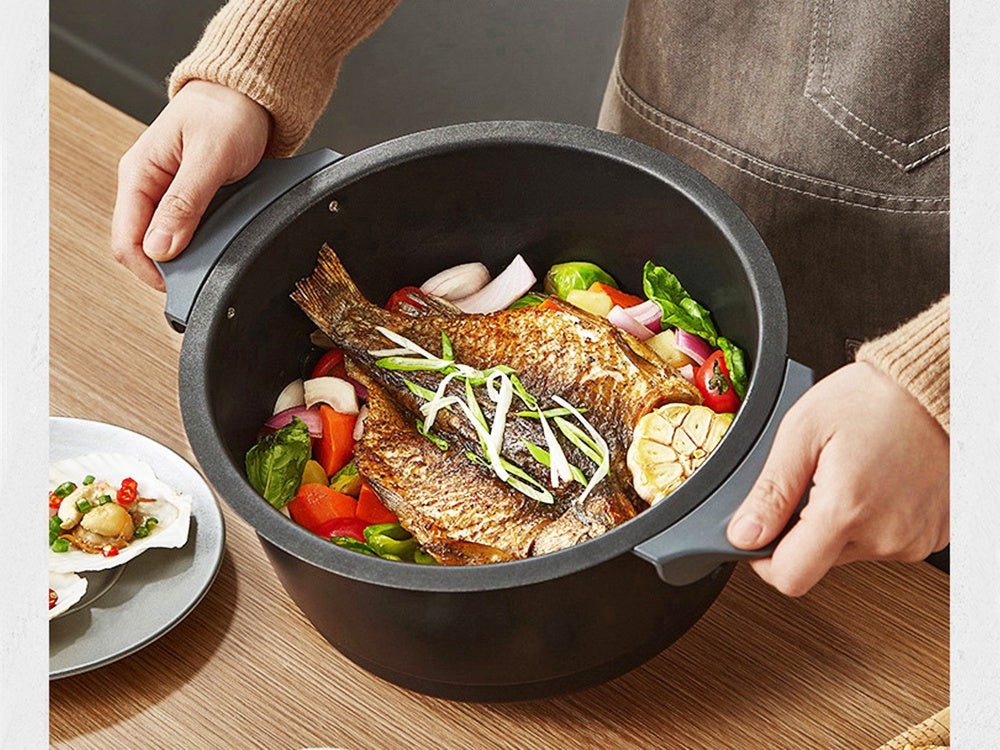 Airfryer oljefri fritös 5 l 1200 W svart med LCD touch och fönster
