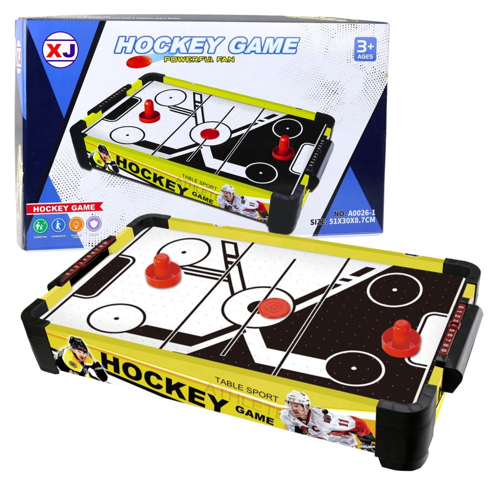 Air hockey-bord 51x30 cm batteridrivet 2 spelare inkl 2 puckar