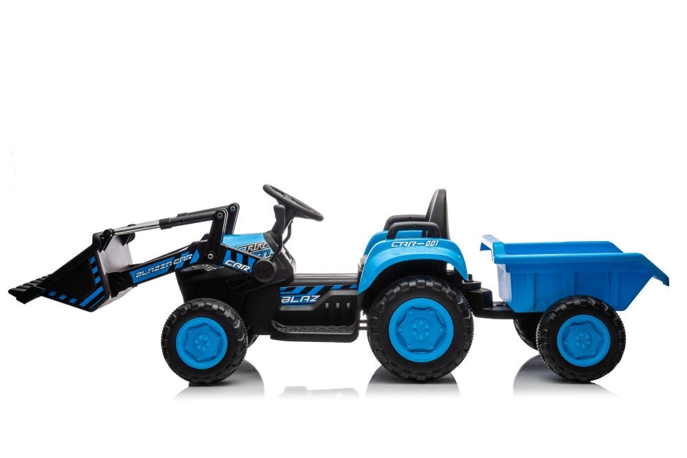 Akumulatortraktor för barn med skopa, blå BW-X002A