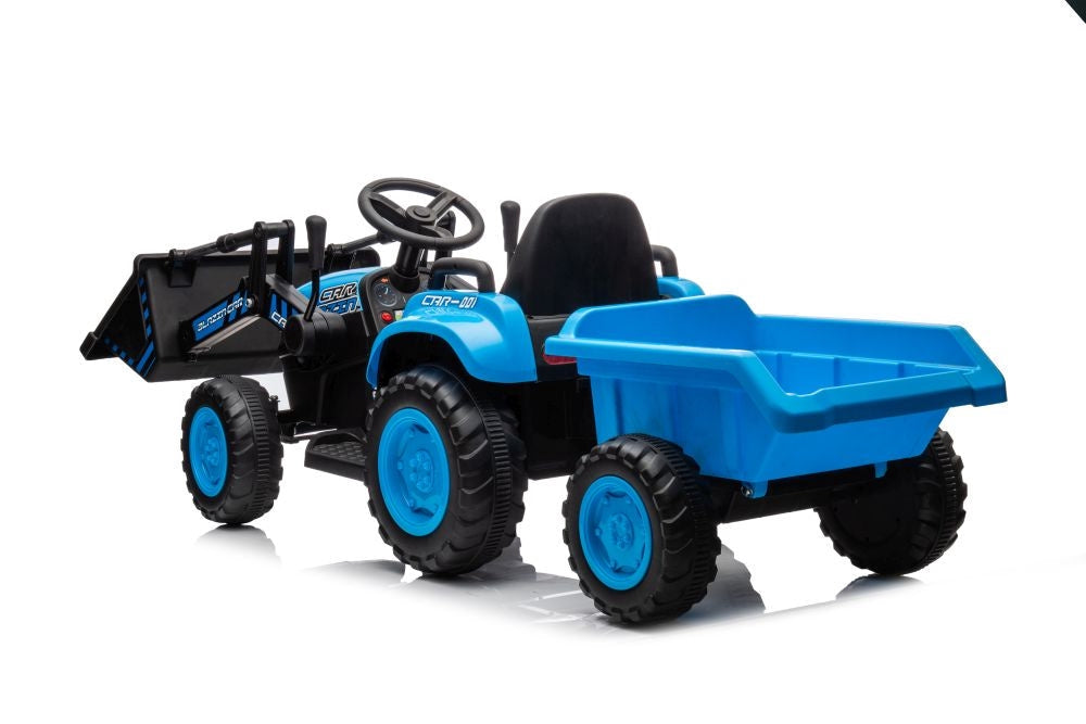 Akumulatortraktor för barn med skopa, blå BW-X002A