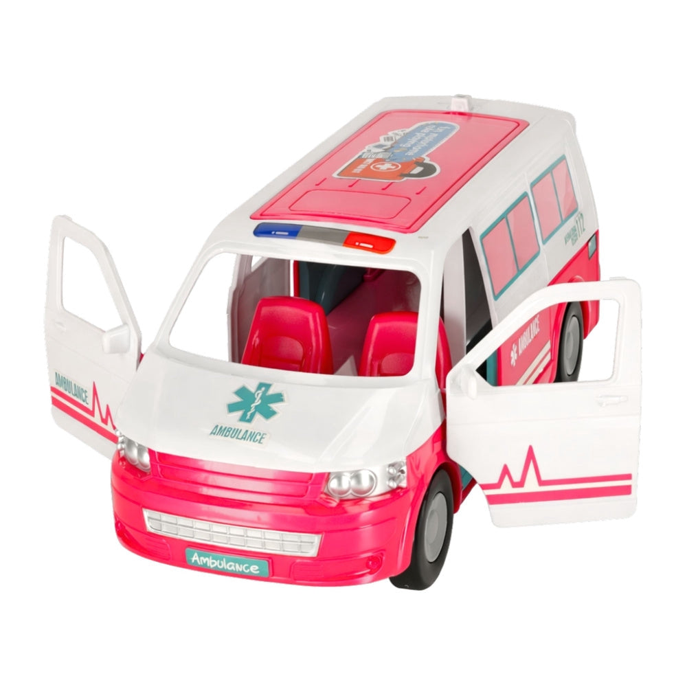 Ambulans lekset mobilt sjukhus i plast 9 delar med doktorsdocka