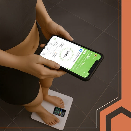 Analytisk badrumsvåg smart med app Feelfit BMI/kroppsfett 226 kg vit