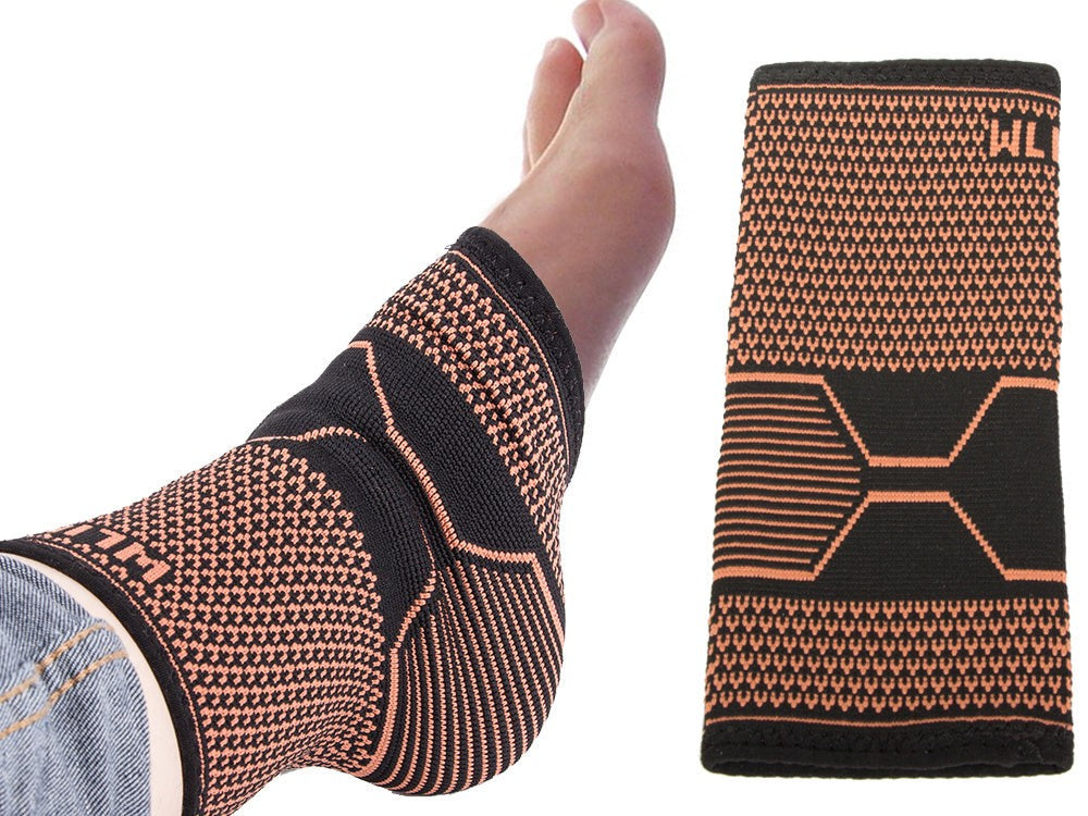 Ankelstöd elastisk kompression 22–24 cm svart/orange