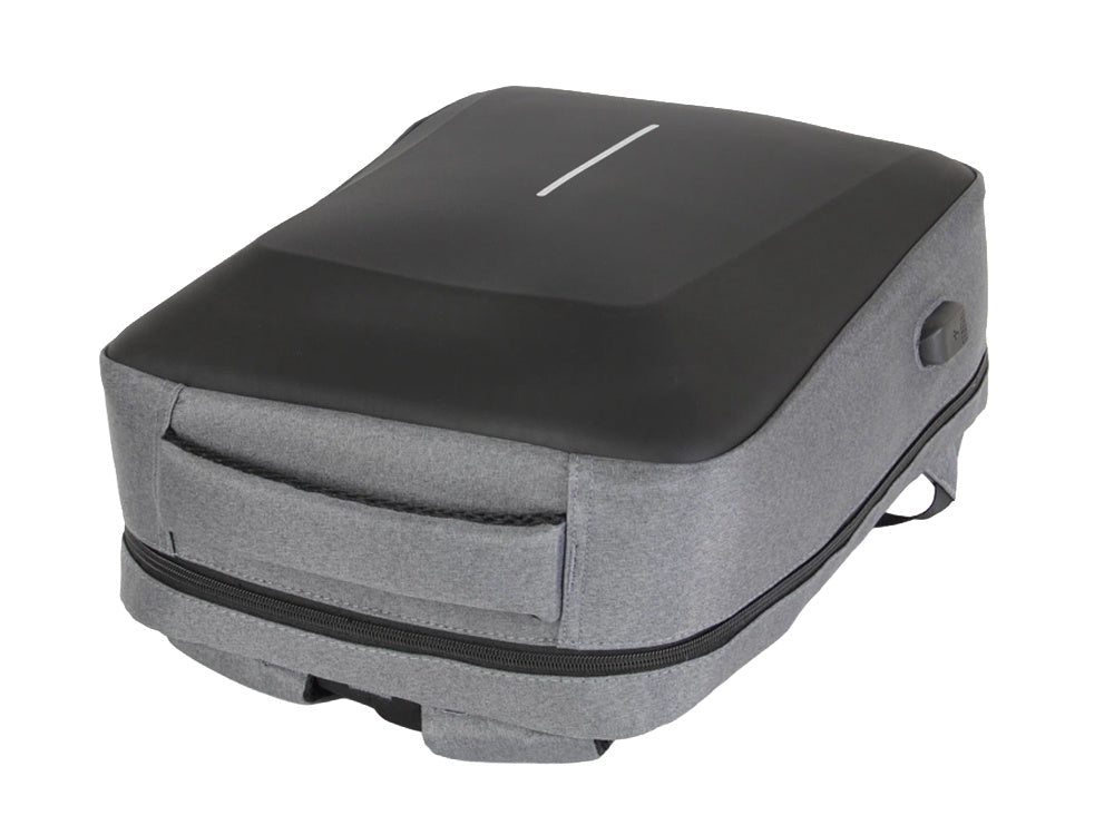 Antitjuvryggsäck laptop 15L med kombinationslås och USB-port, grå
