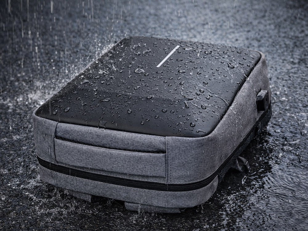 Antitjuvryggsäck laptop 15L med kombinationslås och USB-port, grå