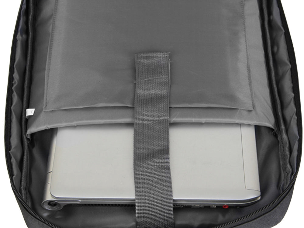 Antitjuvryggsäck laptop 15L med kombinationslås och USB-port, grå