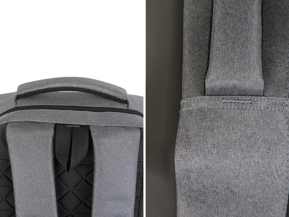 Antitjuvryggsäck laptop 15L med kombinationslås och USB-port, grå