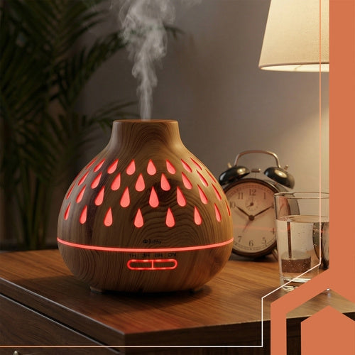 Aromadiffuser luftfuktare 400 ml ultraljud med LED & fjärrkontroll