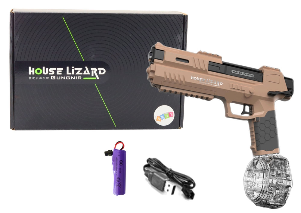 Automatisk vattenpistol batteridriven 3,7V 1200mAh 30 cm ljusbrun