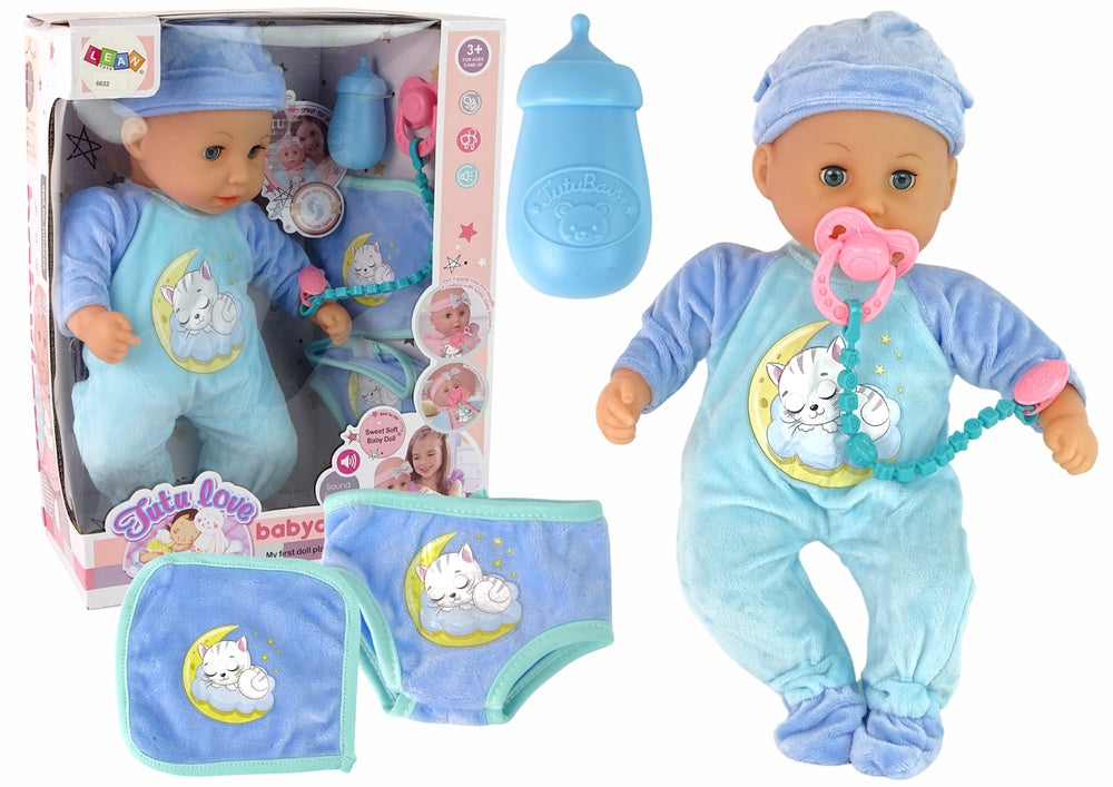 Babydocka 38 cm med ljud och nappflaska, tillbehör, 3+ år