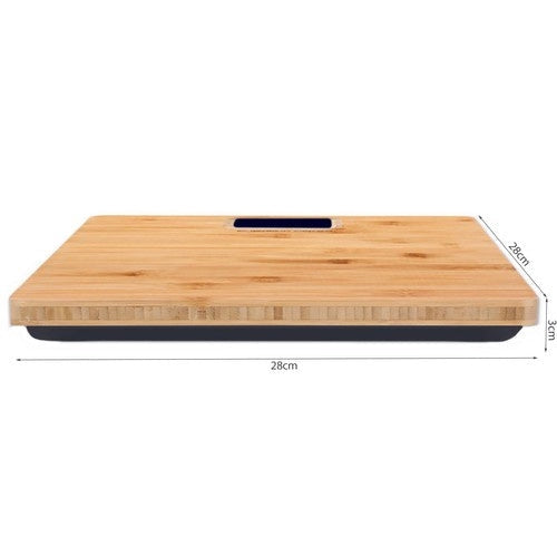 Badrumsvåg LCD 180 kg bambu, kg/lb, 28x28 cm, 2x AAA