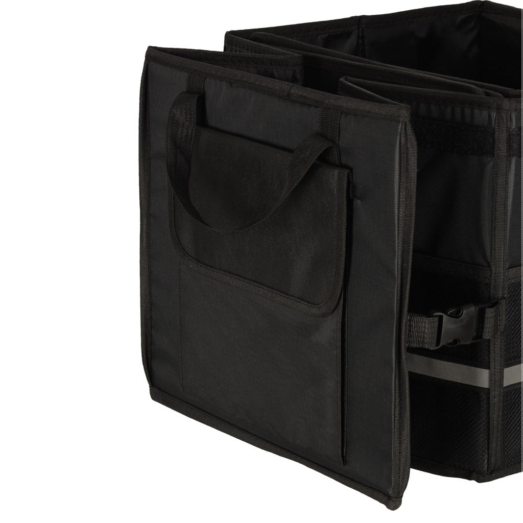 Bagageorganisatör bil 50L 60x35x30 cm med lock reflexband svart