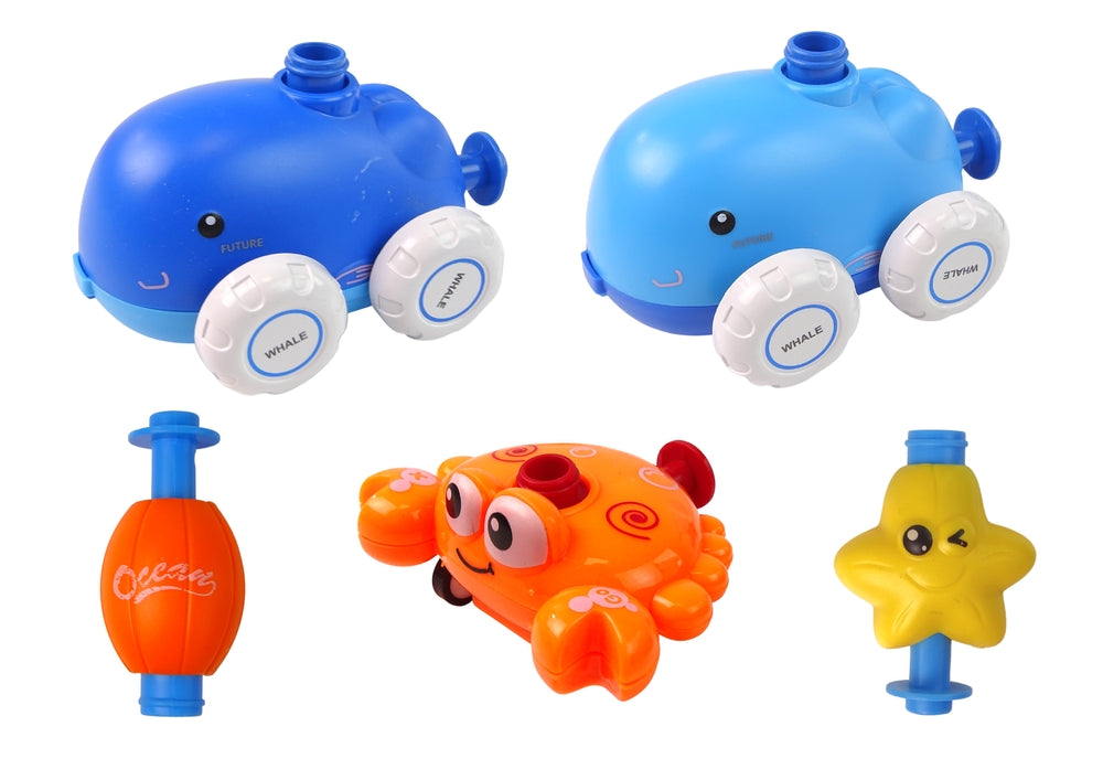 Ballongbil launcher-set delfin/krabba 4 bilar 3+ år