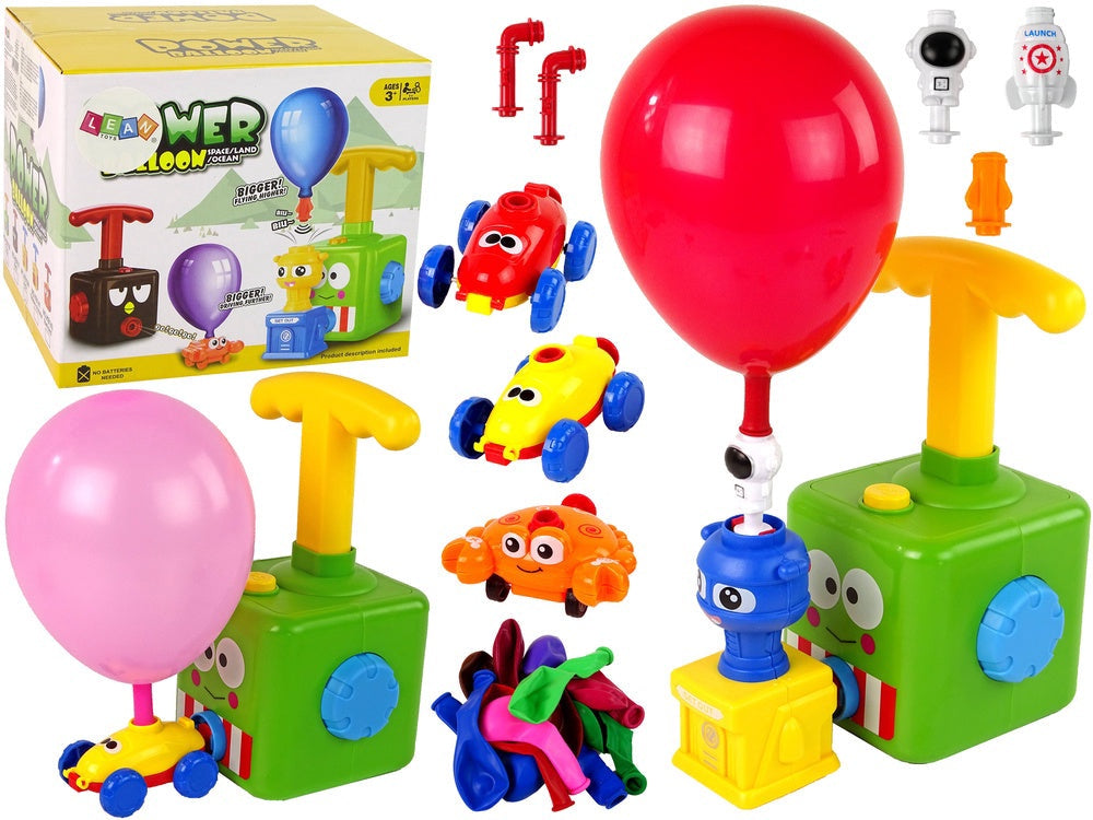 Ballongdriven bilbana med avfyrare 2 bilar + ballonger, 3+ år