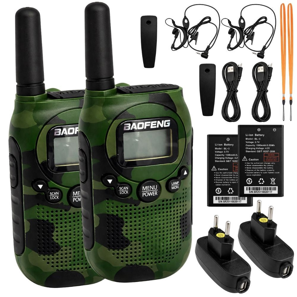 Baofeng BF-T6 walkie talkie set 2-pack 2 km grön kamouflage
