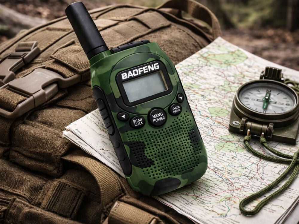 Baofeng BF-T6 walkie talkie set 2-pack 2 km grön kamouflage