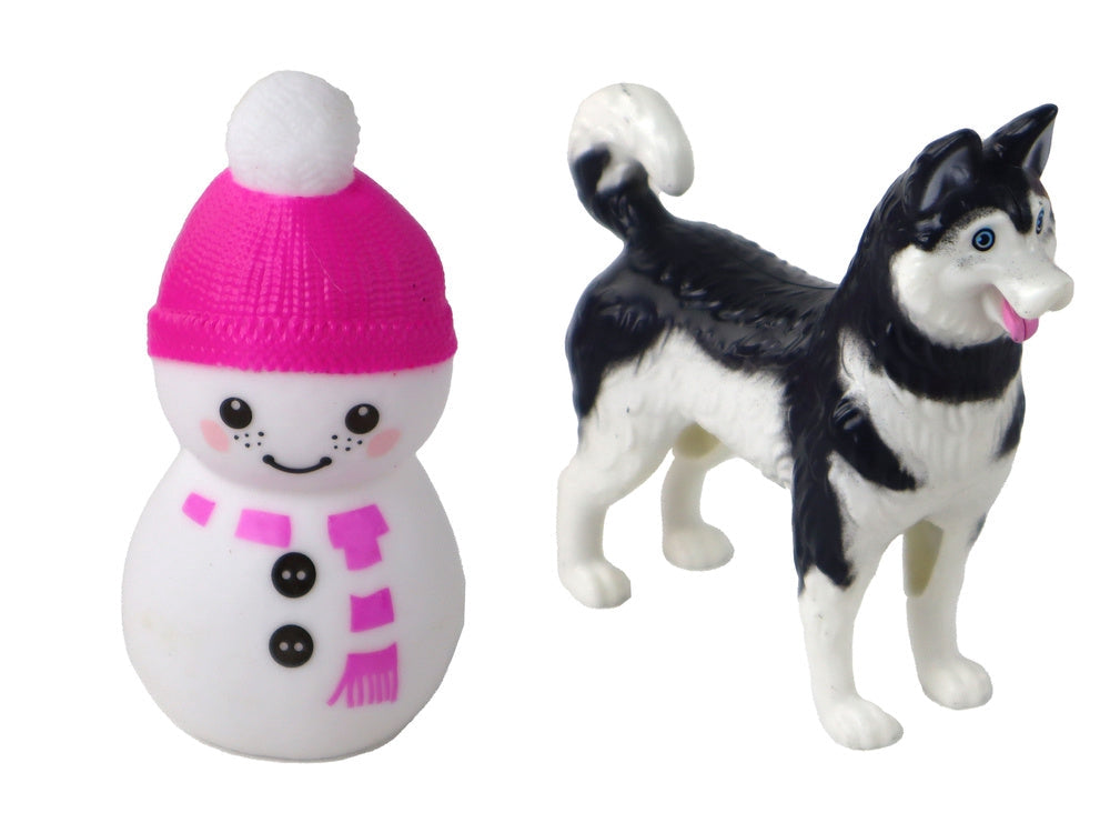 Barndocka vinterset 30 cm med skridskor, snöskoter, husky & tillbehör