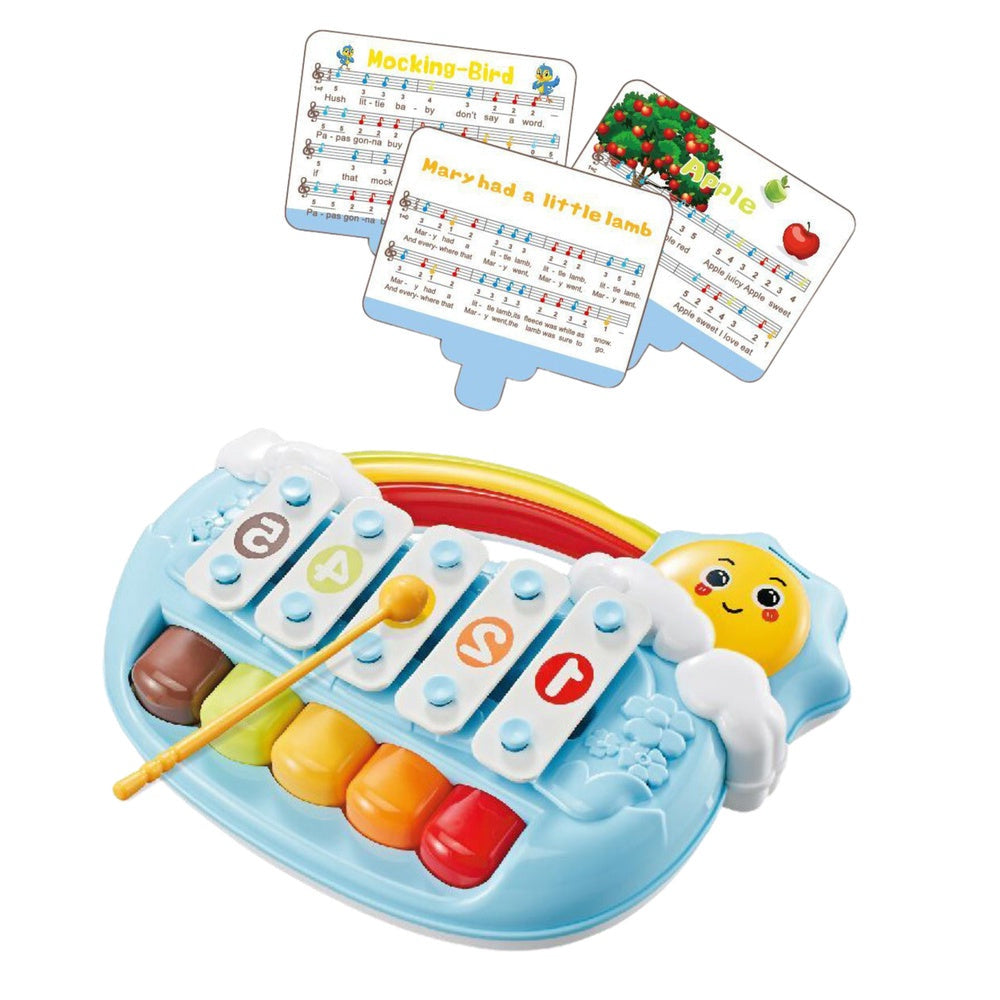 Barnpiano leksak 15 tangenter solform 6+ mån med noter och spelpinne