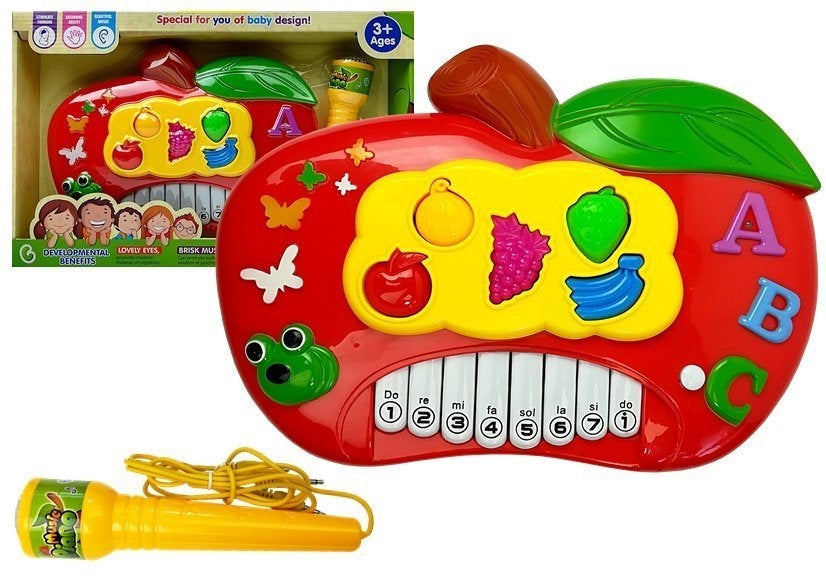 Barnpiano med mikrofon 8 tangenter, telefonanslutning, från 3 år