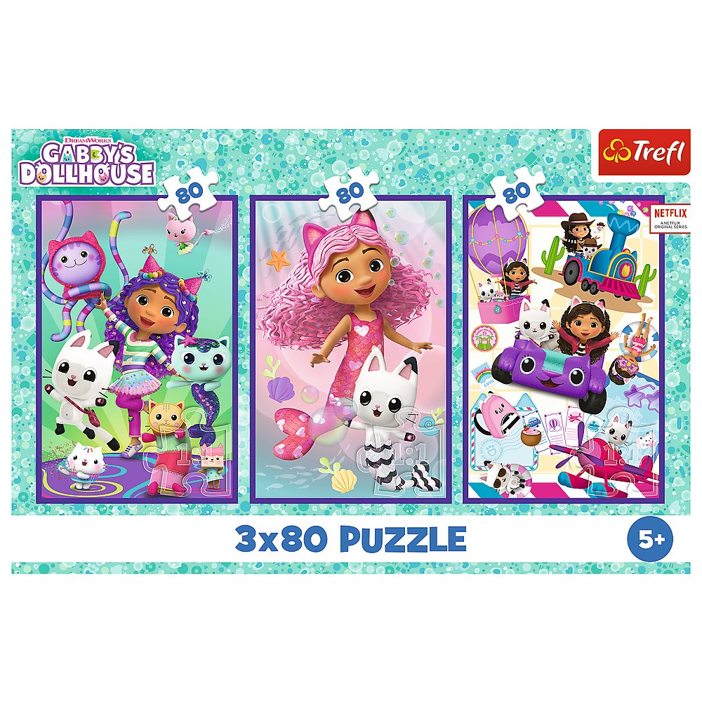 Barnpussel 3-pack 80 bitar Gabby’s Dollhouse Colorful Days 275x180 mm