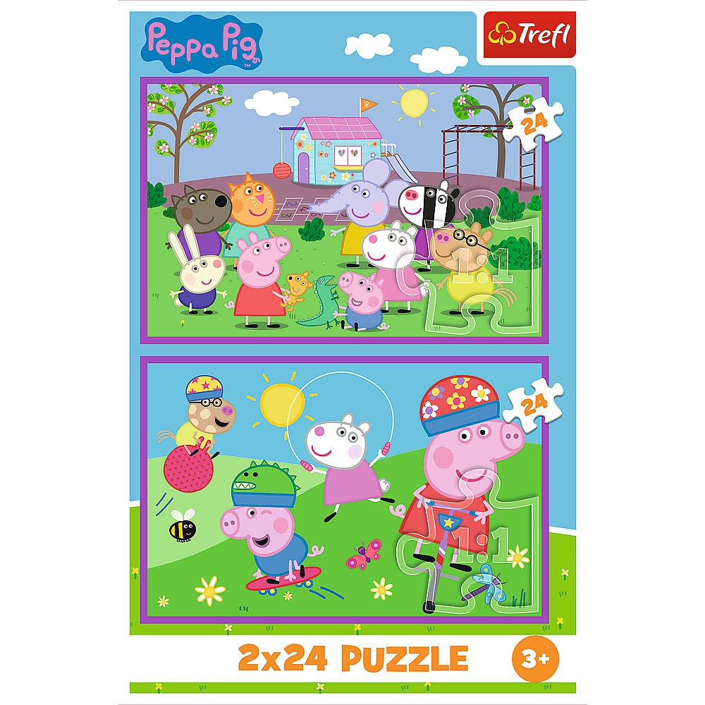 Barnpussel Peppa Pig 2x24 bitar "Peppa on the Playground" 275x180 mm
