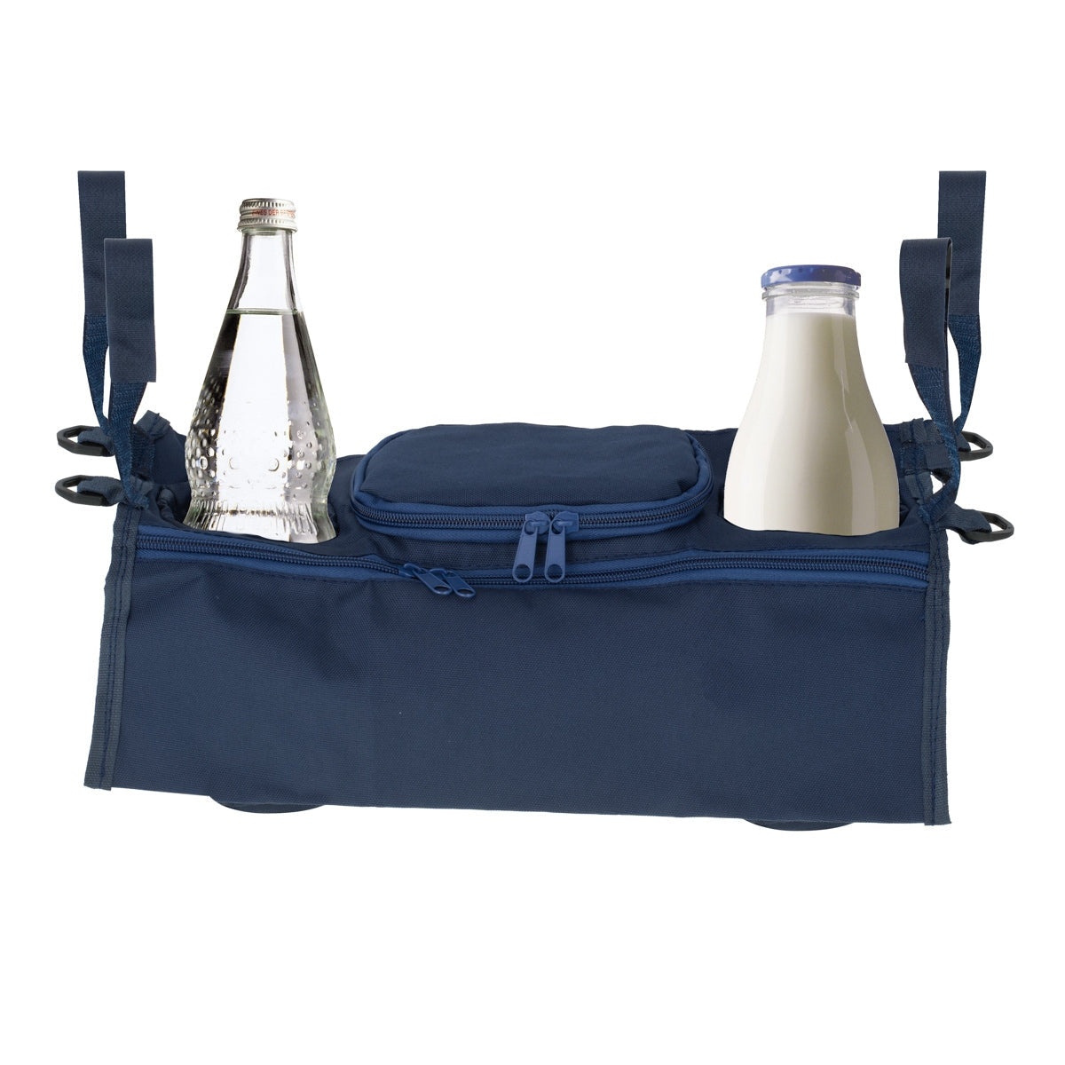Barnvagnsorganizer väska marinblå 36x12x13 cm med flaskhållare