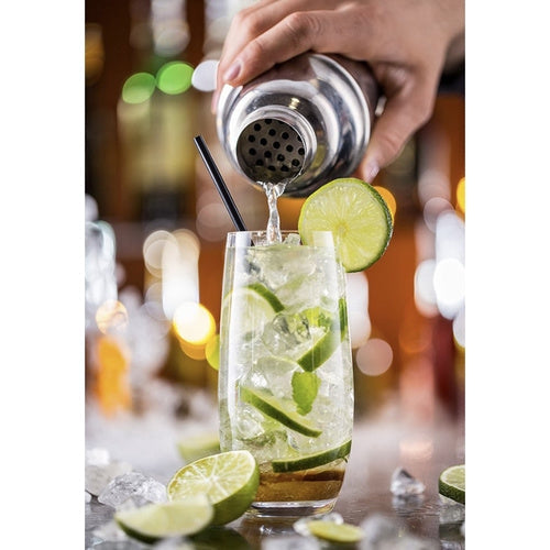 Bartenderset 6 delar i rostfritt stål, shaker 700 ml med sil