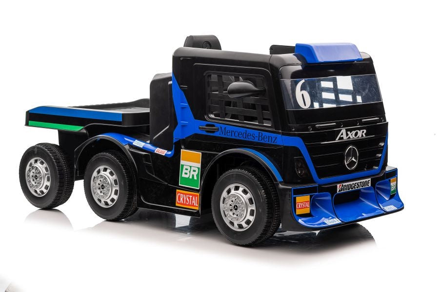 Batteribil Mercedes XMX622B med semitrailer marinblå för barn