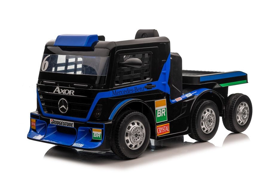 Batteribil Mercedes XMX622B med semitrailer marinblå för barn