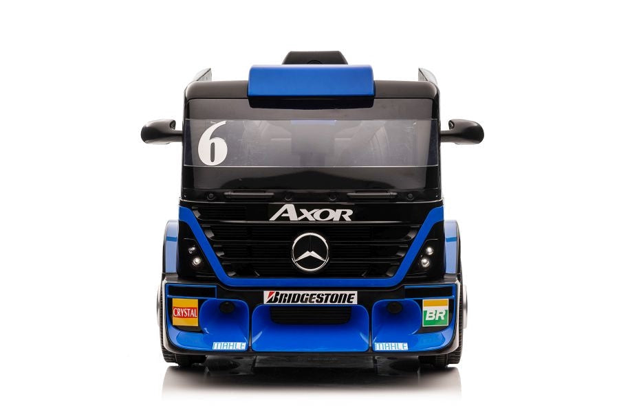 Batteribil Mercedes XMX622B med semitrailer marinblå för barn