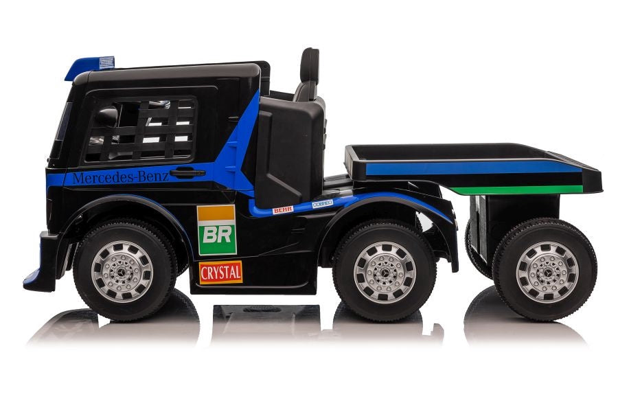 Batteribil Mercedes XMX622B med semitrailer marinblå för barn
