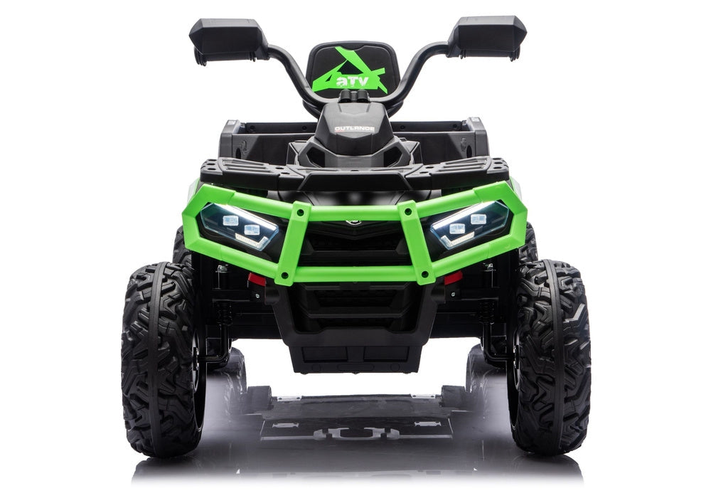Batteridriven ATV fyrhjuling 24V 6-hjul 4x4 med släp grön