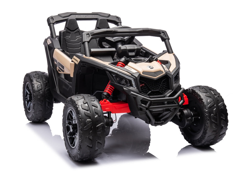 Batteridriven barnbil DK-CA003 RS khaki för inomhus- och utomhuslek