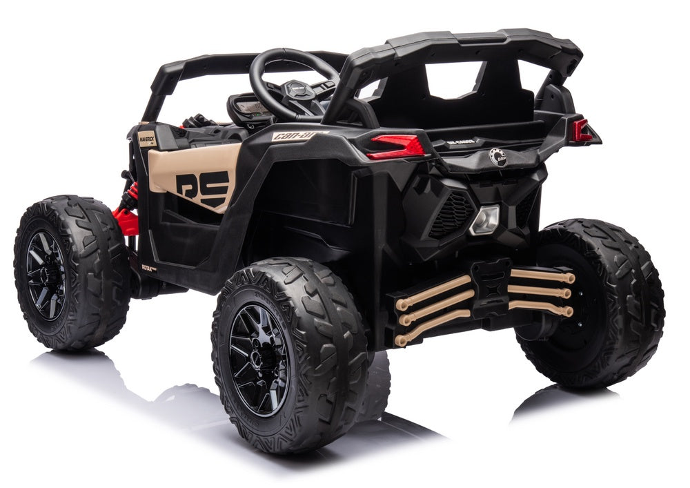 Batteridriven barnbil DK-CA003 RS khaki för inomhus- och utomhuslek