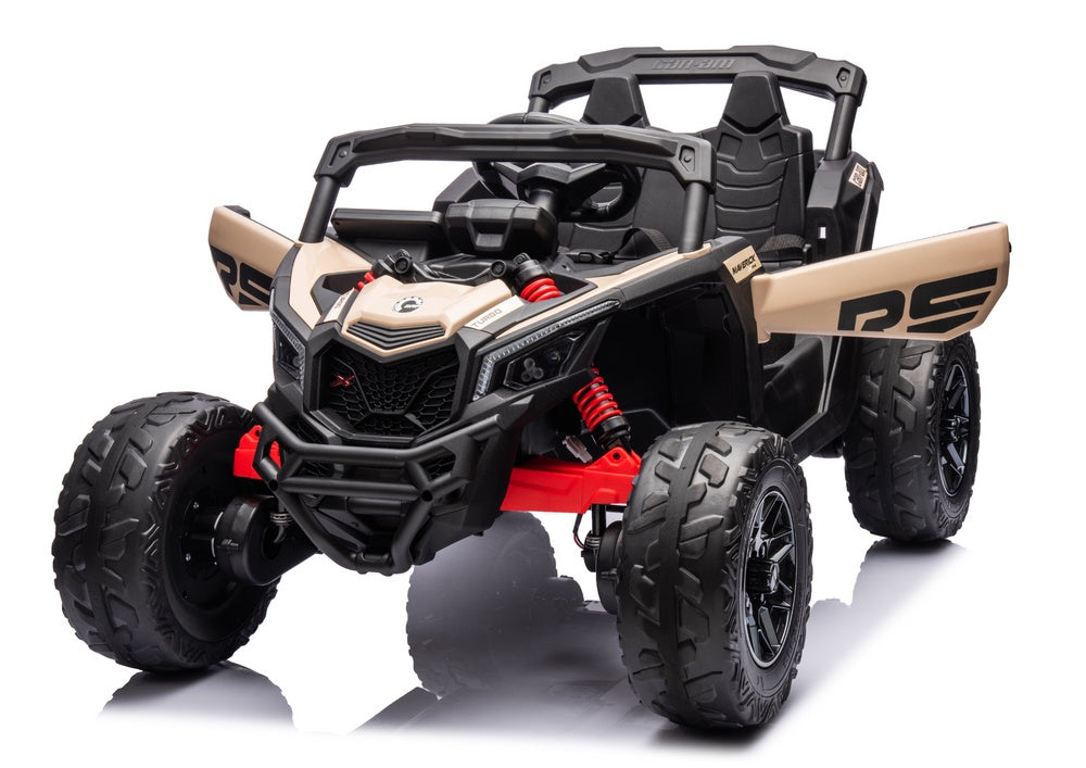 Batteridriven barnbil DK-CA003 RS khaki för inomhus- och utomhuslek