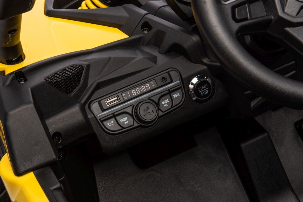 Batteridriven elbuggy för barn Can-Am DK-CA003 gul 118 cm