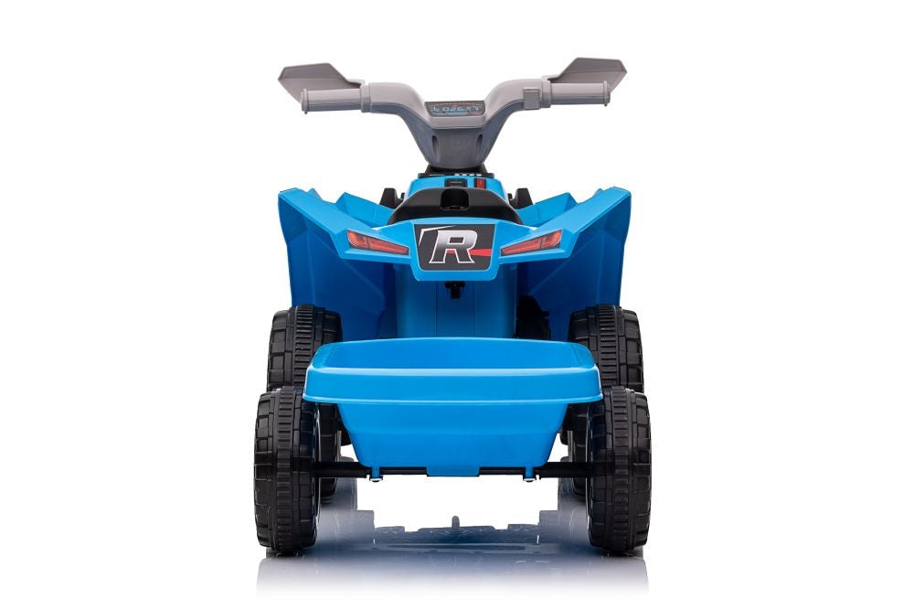 Batteridriven fyrhjuling för barn med släp, blå (XMX630T)