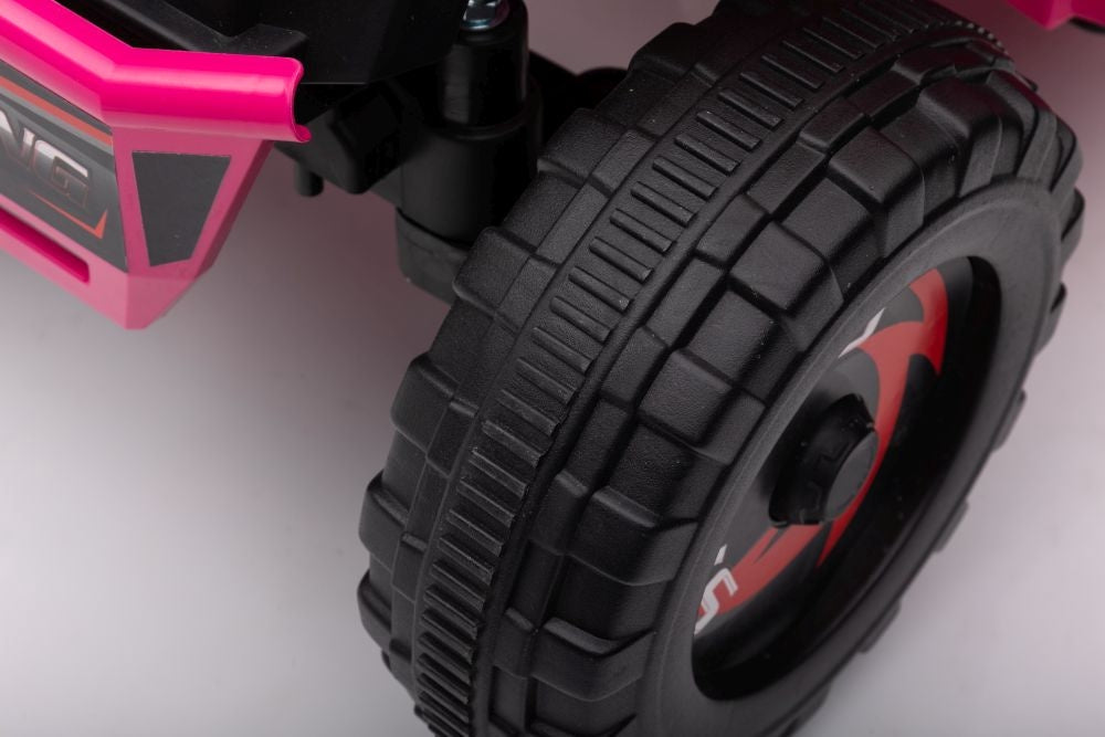Batteridriven fyrhjuling för barn med släp rosa XMX630T