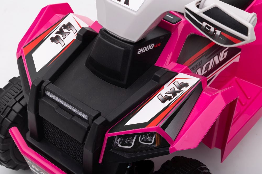 Batteridriven fyrhjuling för barn med släp rosa XMX630T