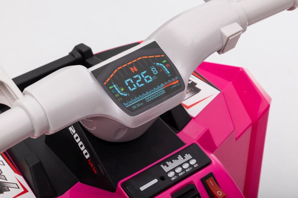Batteridriven fyrhjuling för barn med släp rosa XMX630T