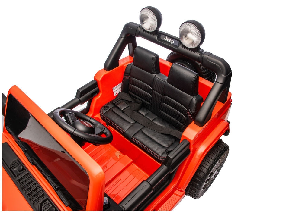 Batteridriven åkbil Jeep Rubicon 4x4 för barn, orange