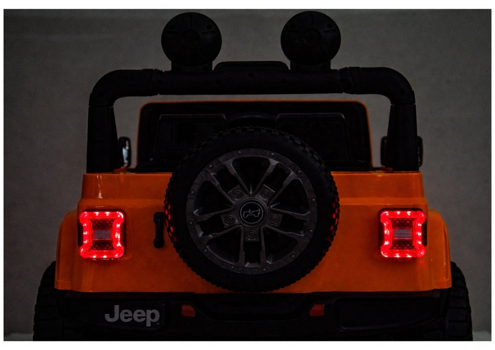 Batteridriven åkbil Jeep Rubicon 4x4 för barn, orange