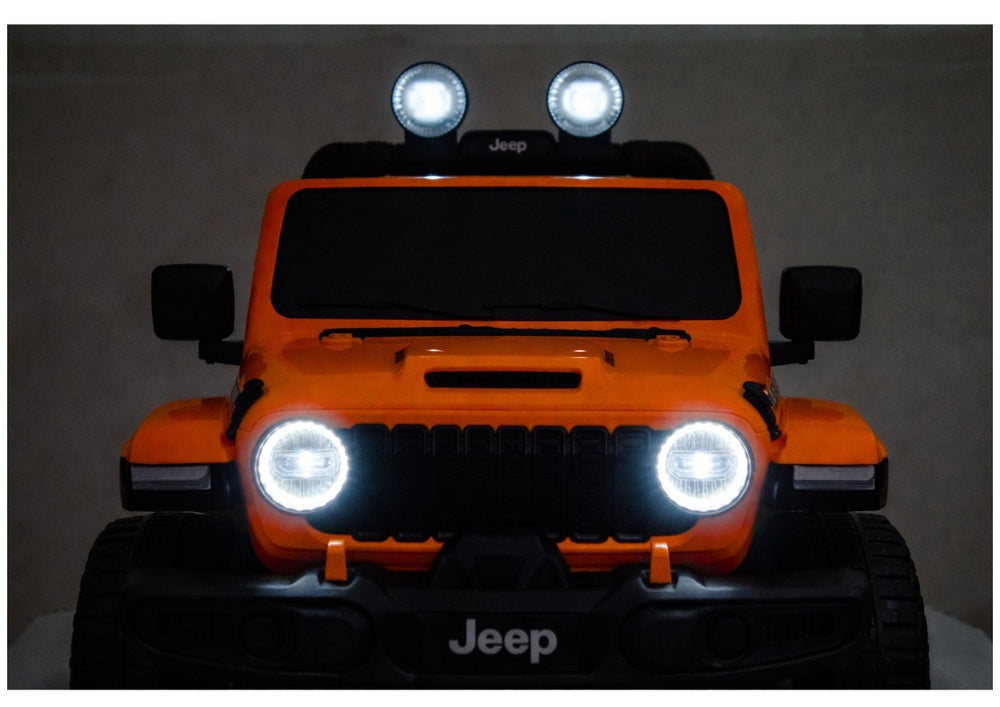 Batteridriven åkbil Jeep Rubicon 4x4 för barn, orange