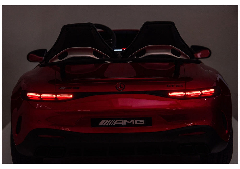 Batteridriven åkbil Mercedes GT63 AMG röd för barn