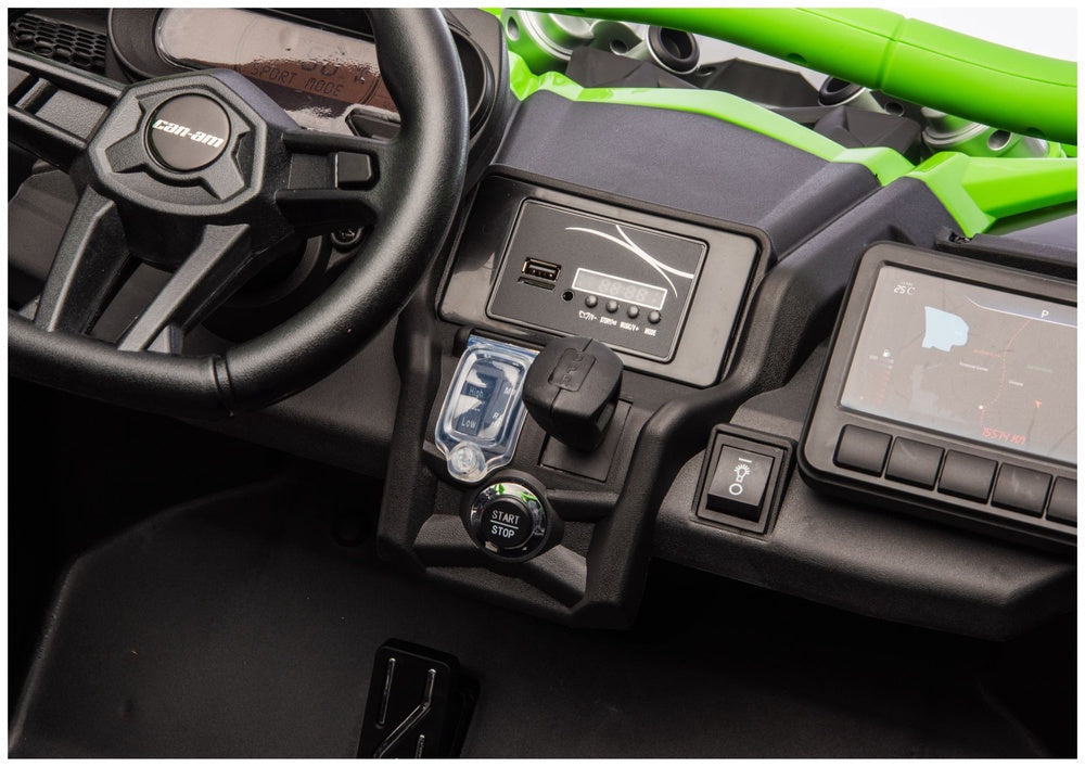 Batteridriven åkbil för barn CAN-AM Maverick Turbo RR grön