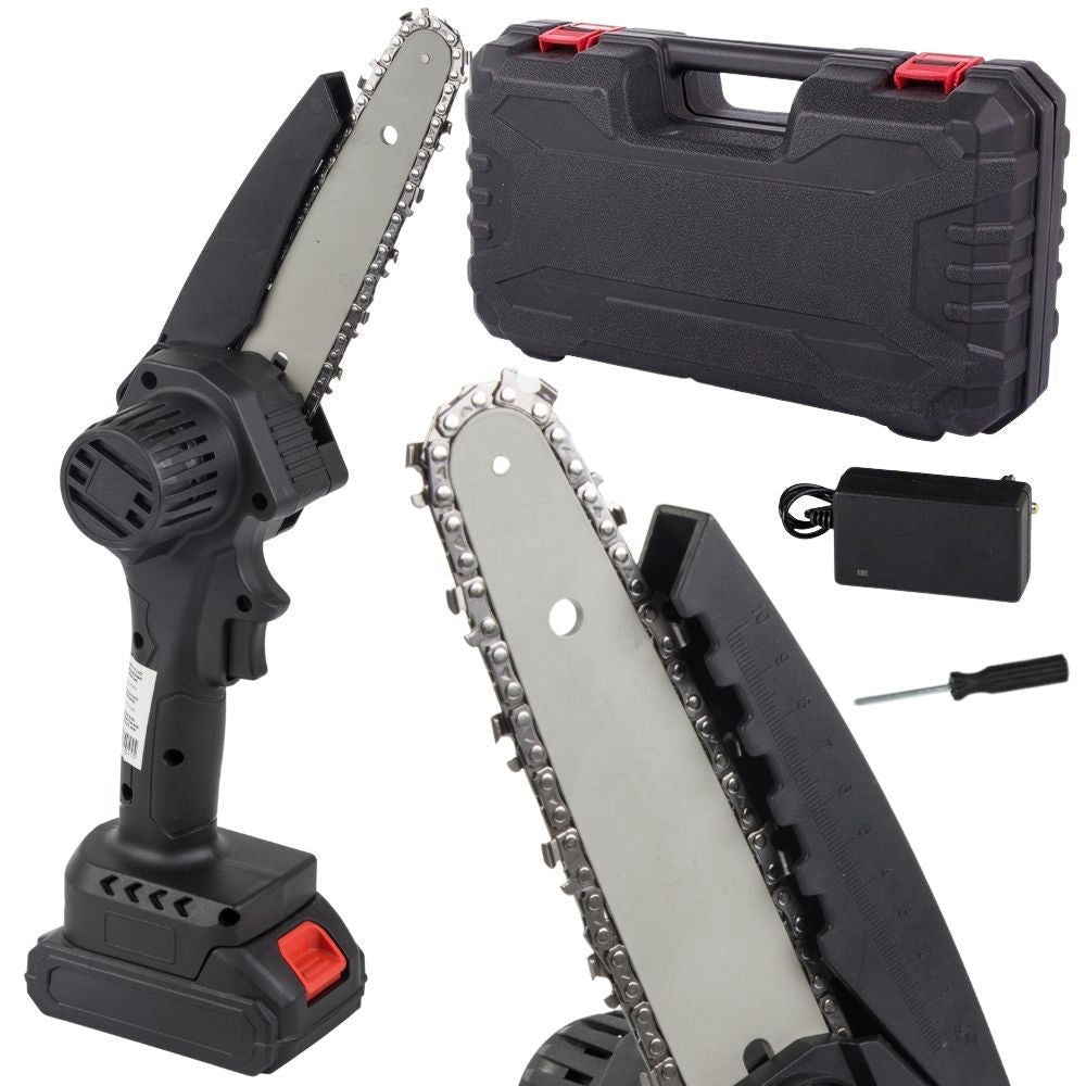 Batteridriven minikedjesåg 6 tum 21V 1,5Ah med batteri, laddare & case