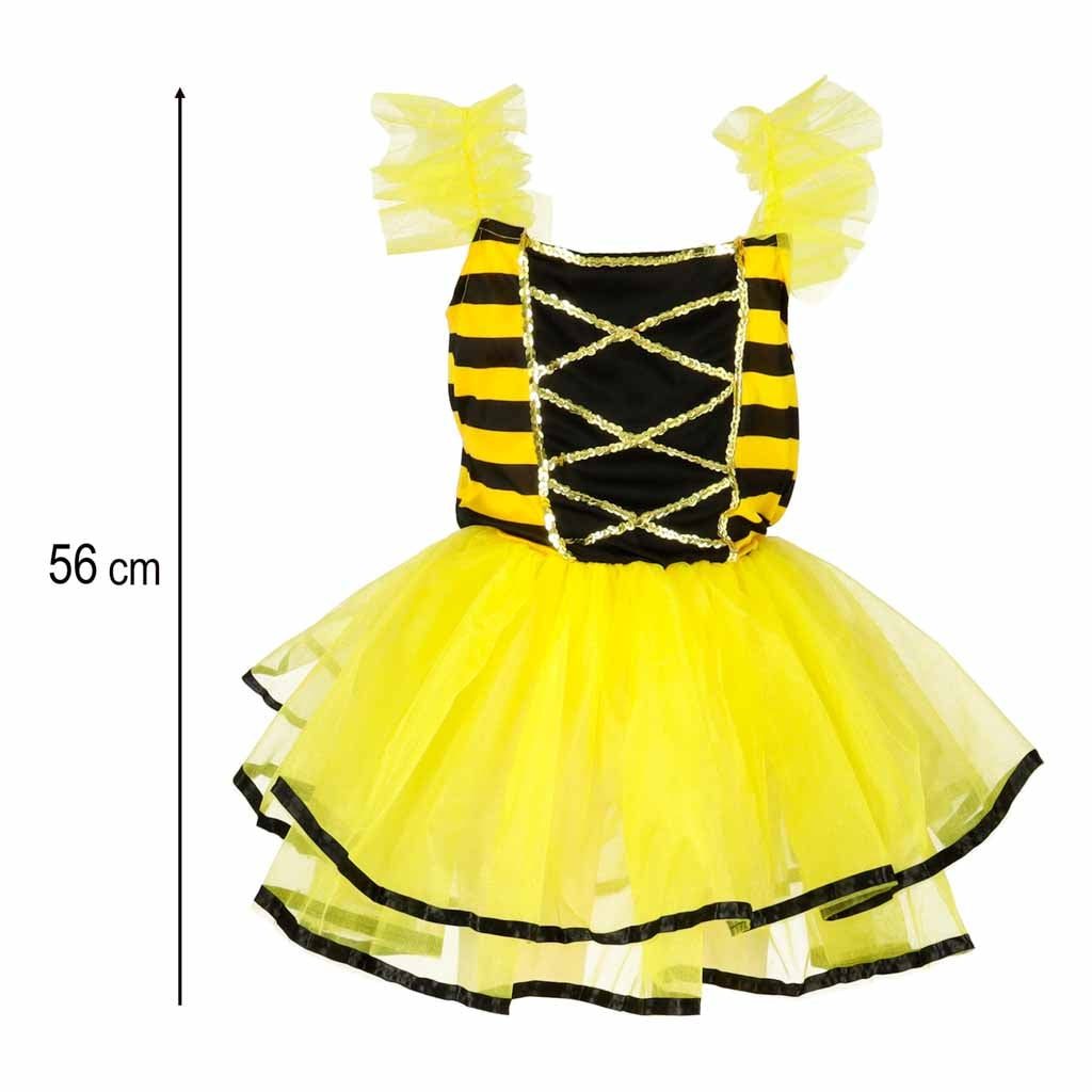 Bikostym barn set klänning vingar diadem, storlek S 100–110 cm